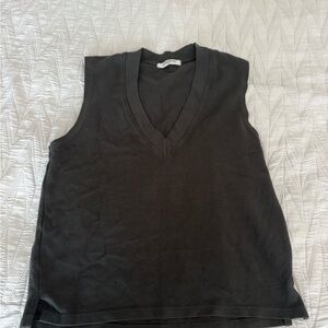 Perfectwhitetee Charcoal V-Neck Tank Top